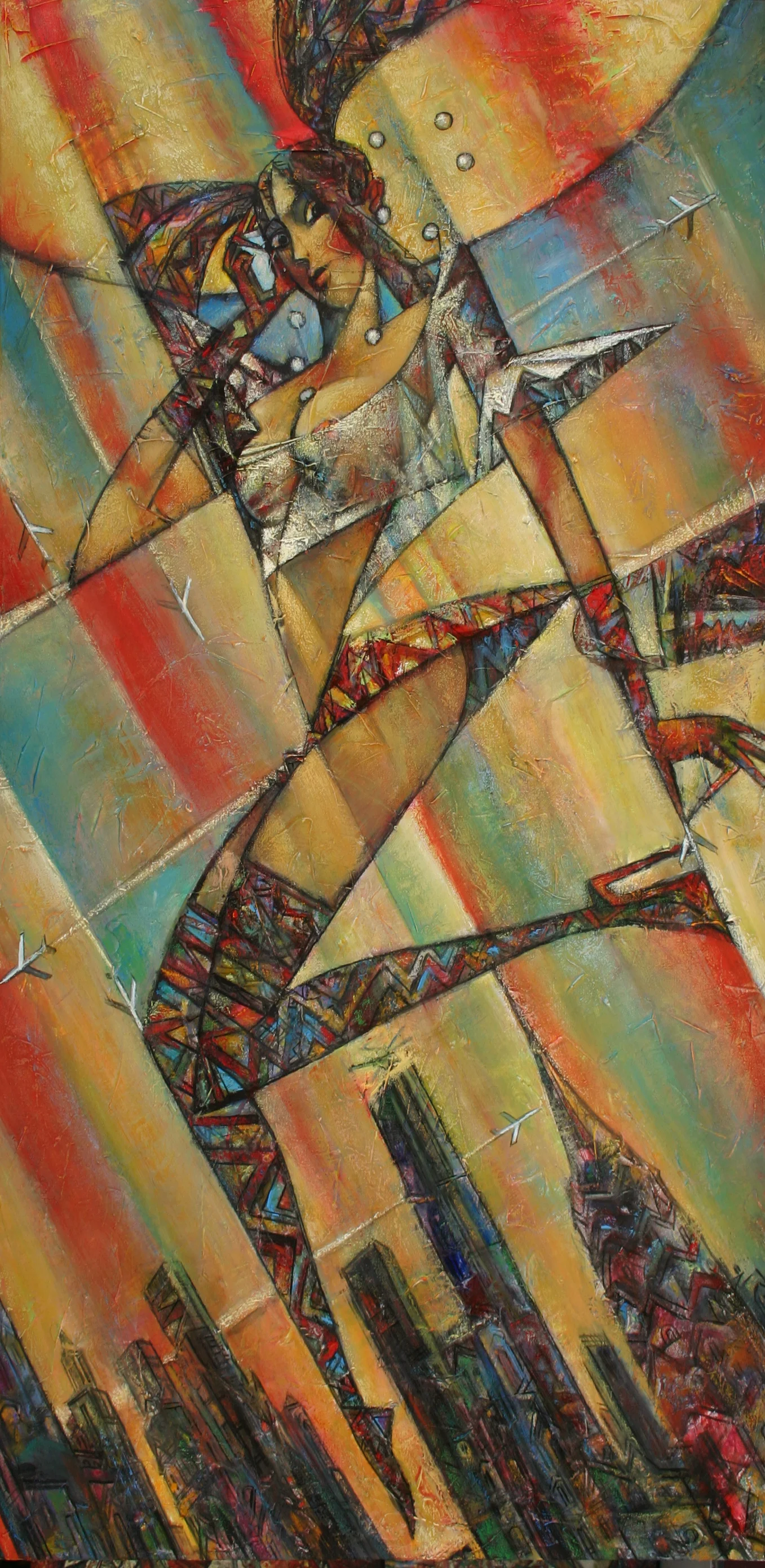 City+Girl+48+x+24+Oil+on+